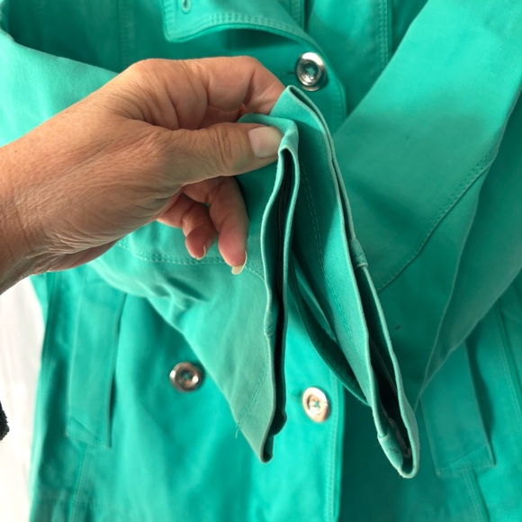 White House Black Market Green Swing Double Breasted Jacket SZ 8 Worn 1X - Picture 9 of 10